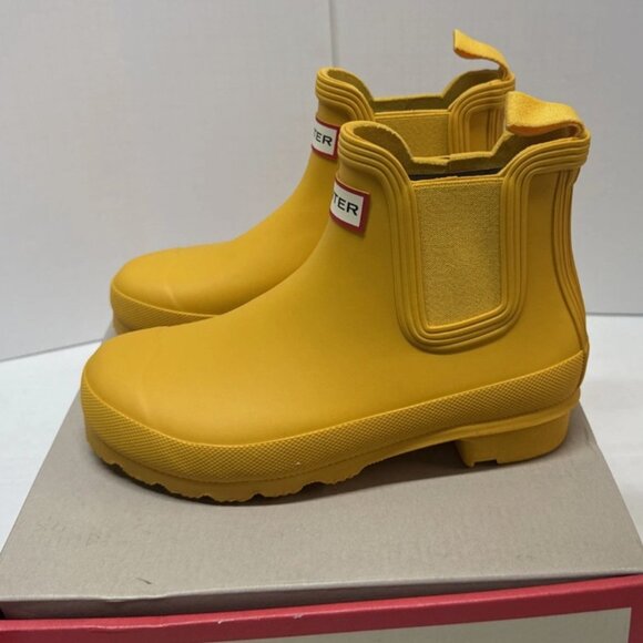 Hunter Original Chelsea Boot Women's Size 5 Short Waterproof Yellow Rain Boots - Picture 6 of 8
